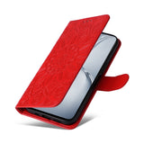 For-OPPO-K12x-Embossed-Sunflower-Leather-Phone-Case(Red)