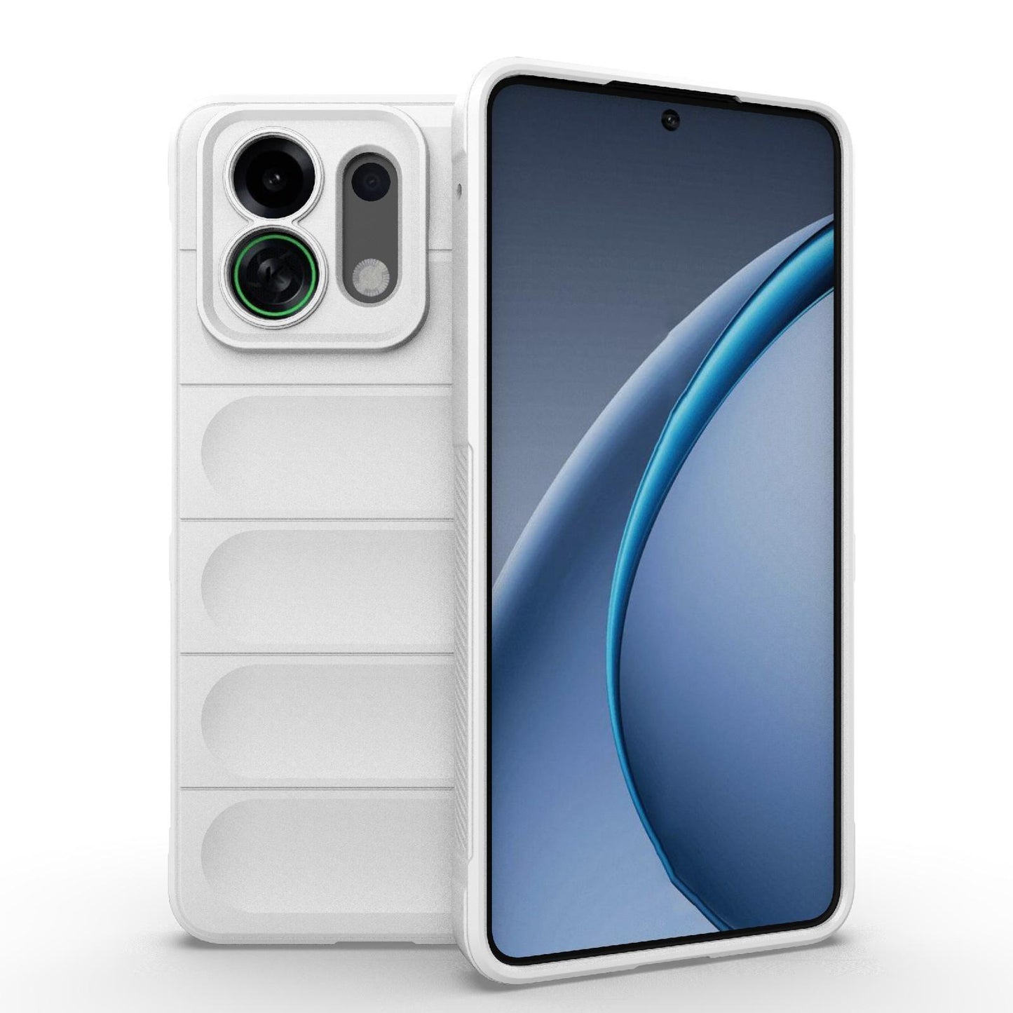 For-OPPO-K13-Turbo-5G-/-Turbo-Pro-5G-Magic-Shield-TPU-+-Flannel-Phone-Case(White)