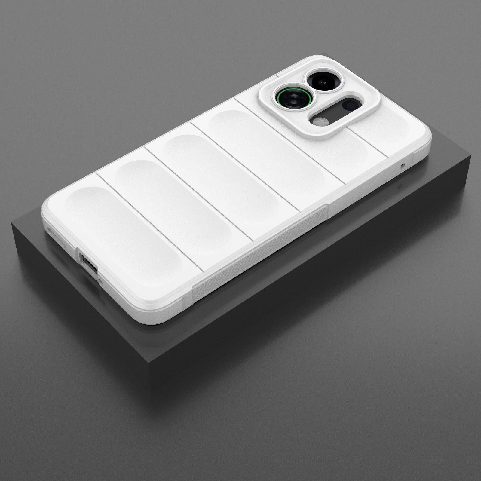 For-OPPO-K13-Turbo-5G-/-Turbo-Pro-5G-Magic-Shield-TPU-+-Flannel-Phone-Case(White)