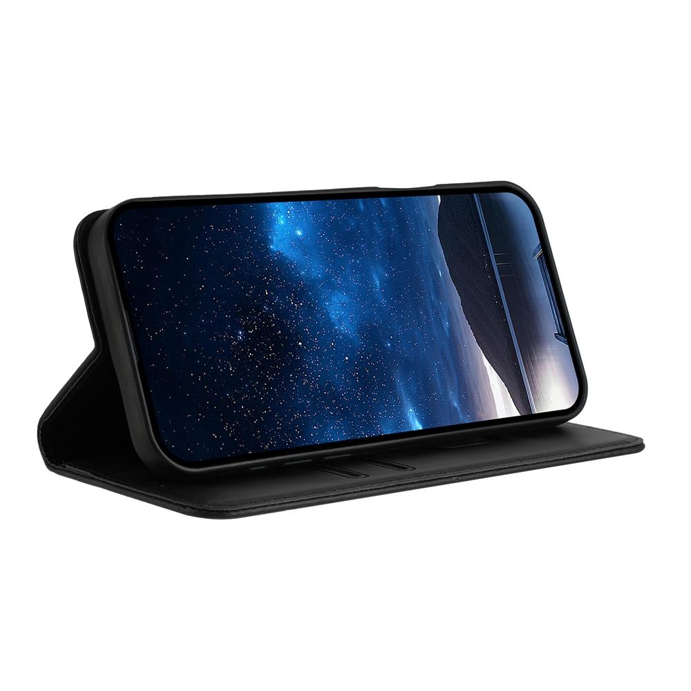For-OPPO-K13-5G-Strong-Magnetic-Frosted-Flip-Leather-Phone-Case(Black)