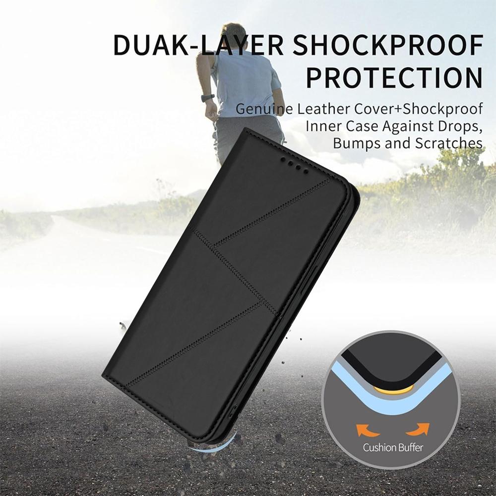 For-OPPO-K13-5G-Strong-Magnetic-Frosted-Flip-Leather-Phone-Case(Black)