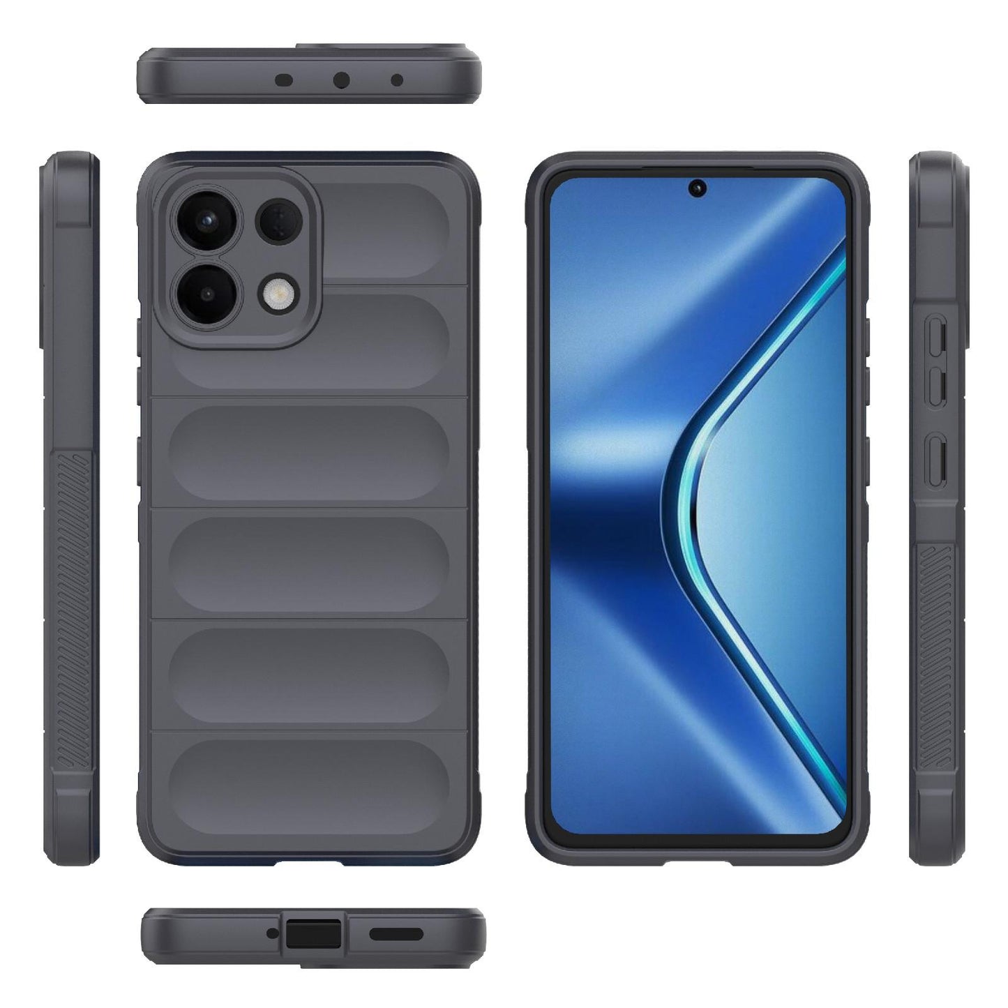 For-OPPO-K13-5G-Magic-Shield-TPU-+-Flannel-Phone-Case(Dark-Grey)