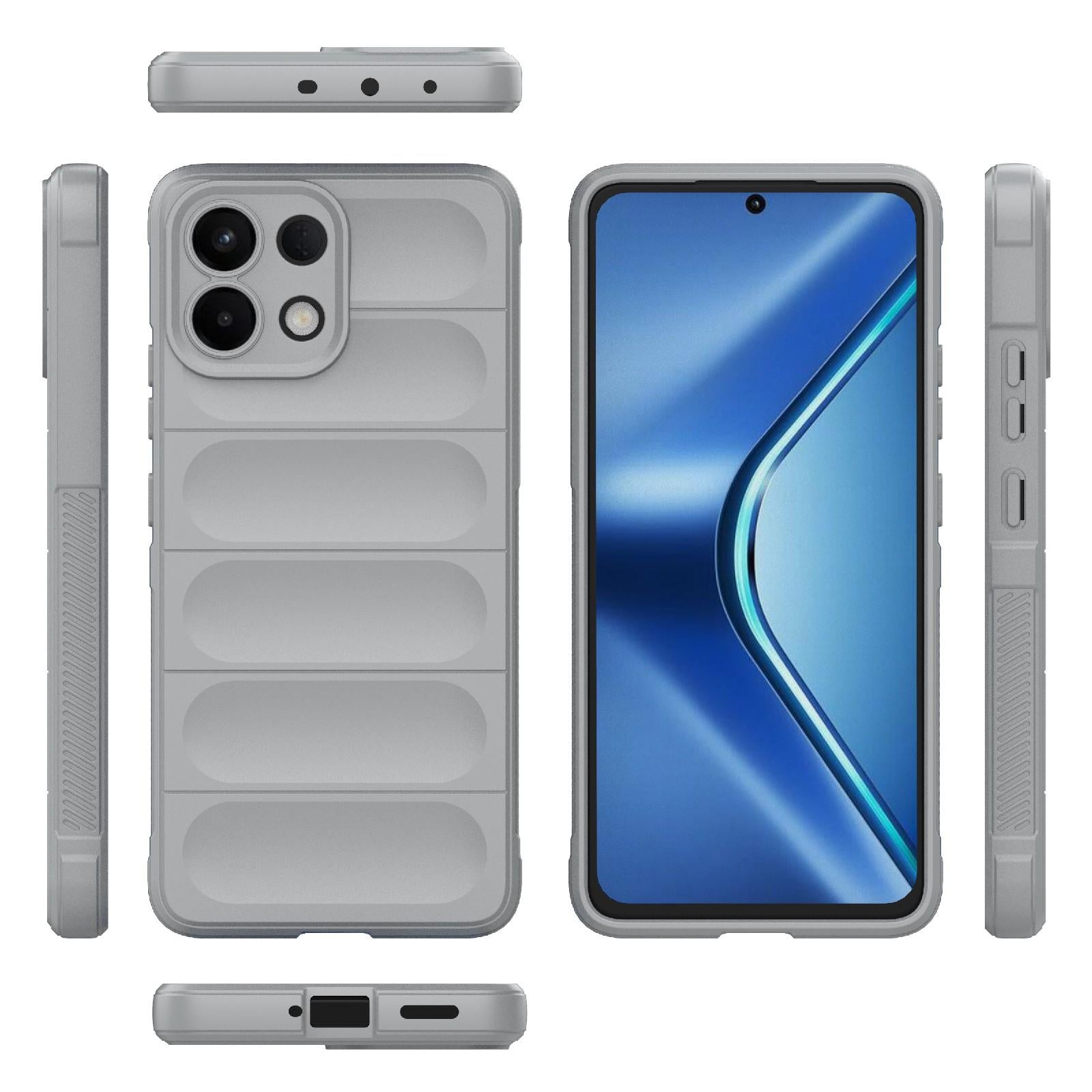 For-OPPO-K13-5G-Magic-Shield-TPU-+-Flannel-Phone-Case(Grey)