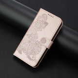 For-OPPO-K13-5G-Datura-Flower-Embossed-Flip-Leather-Phone-Case(Rose-Gold)