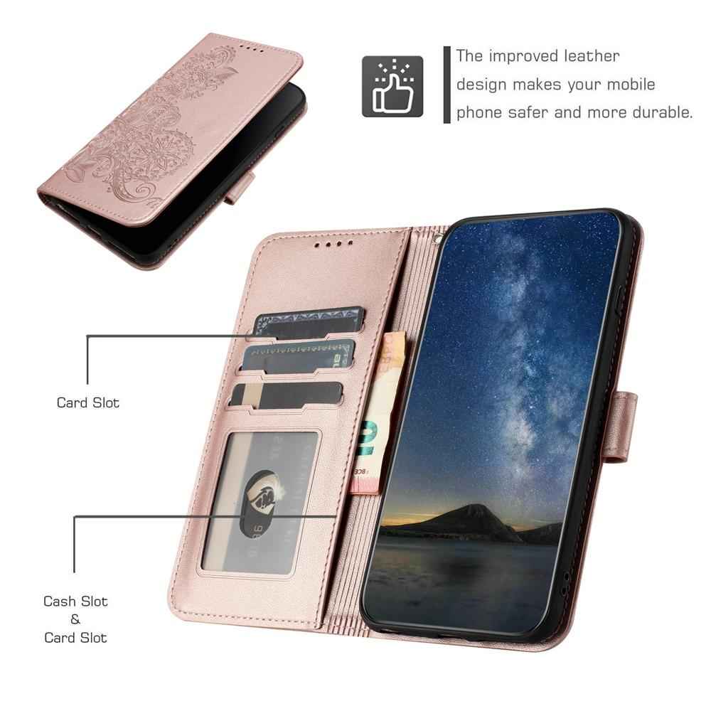 For-OPPO-K13-5G-Datura-Flower-Embossed-Flip-Leather-Phone-Case(Rose-Gold)
