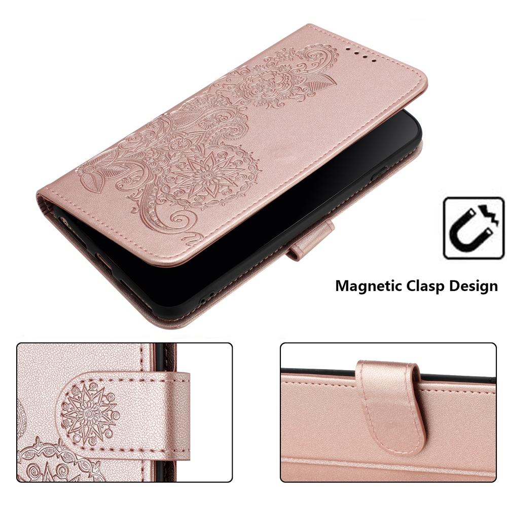 For-OPPO-K13-5G-Datura-Flower-Embossed-Flip-Leather-Phone-Case(Rose-Gold)