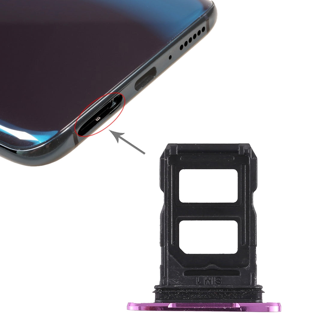 For-OPPO-R17-Pro-2-x-SIM-Card-Tray-(Purple)