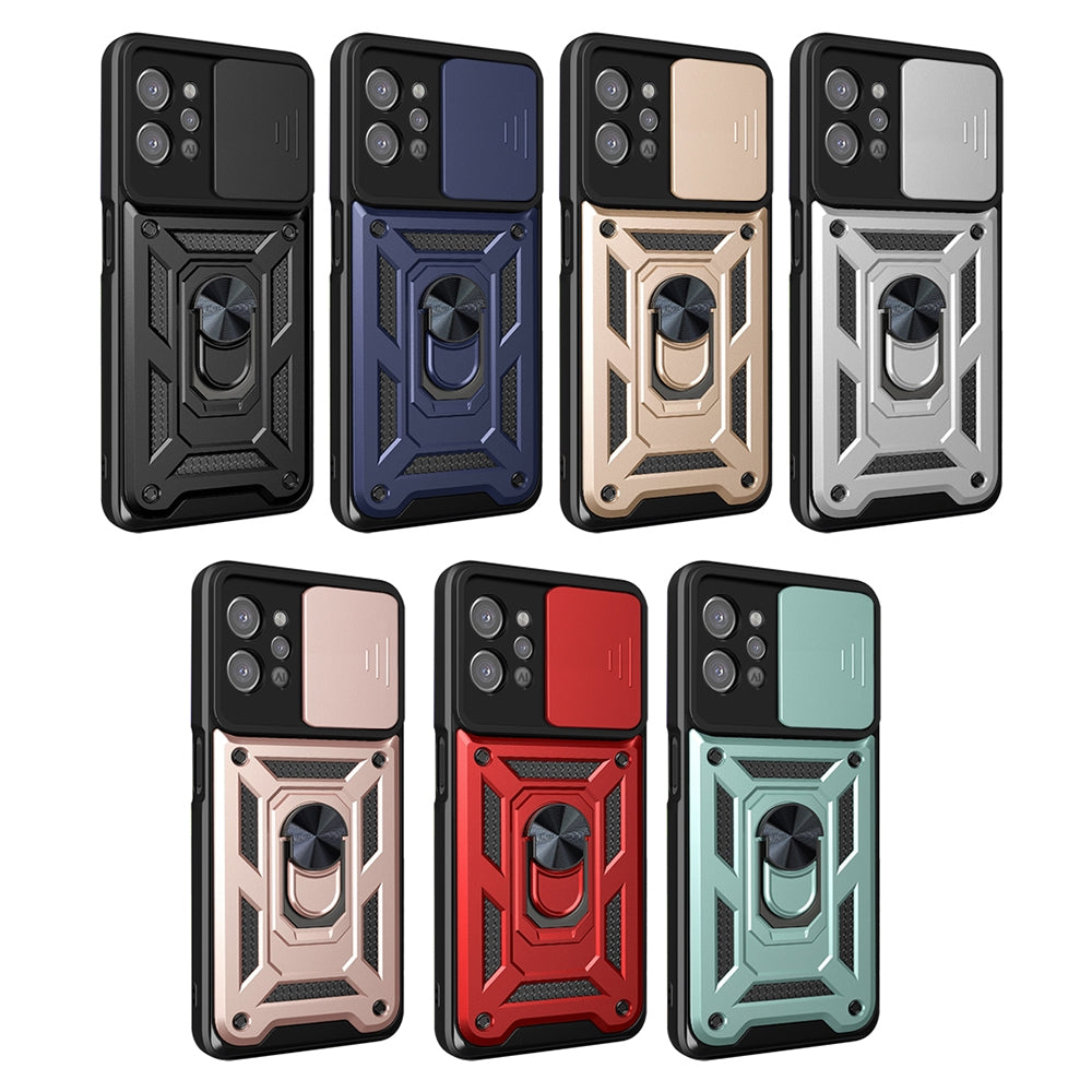 For-OPPO-Realme-C31-Sliding-Camera-Cover-Design-TPU+PC-Phone-Case(Red)