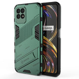 For-OPPO-Realme-8i-Punk-Armor-2-in-1-PC-+-TPU-Shockproof-Phone-Case-with-Invisible-Holder(Green)