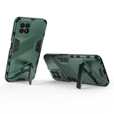For-OPPO-Realme-8i-Punk-Armor-2-in-1-PC-+-TPU-Shockproof-Phone-Case-with-Invisible-Holder(Green)