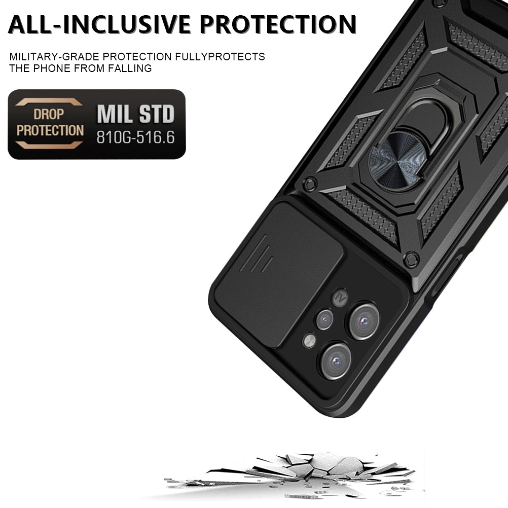 For-OPPO-Realme-C31-Sliding-Camera-Cover-Design-TPU+PC-Phone-Case(Gold)