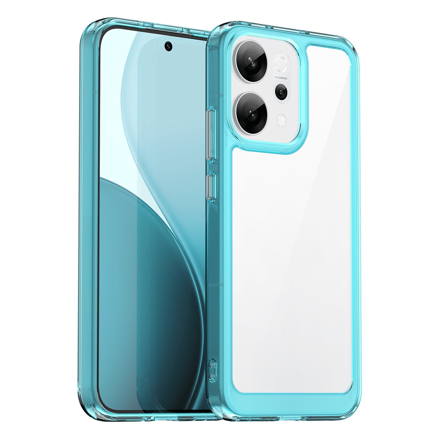 For-OPPO-Reno14-Global-Colorful-Series-Acrylic-Hybrid-TPU-Phone-Case(Transparent-Blue)