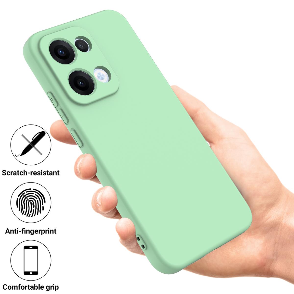 For-OPPO-Reno13-5G-Global-Solid-Color-Liquid-Silicone-Dropproof-Full-Coverage-Phone-Case(Green)