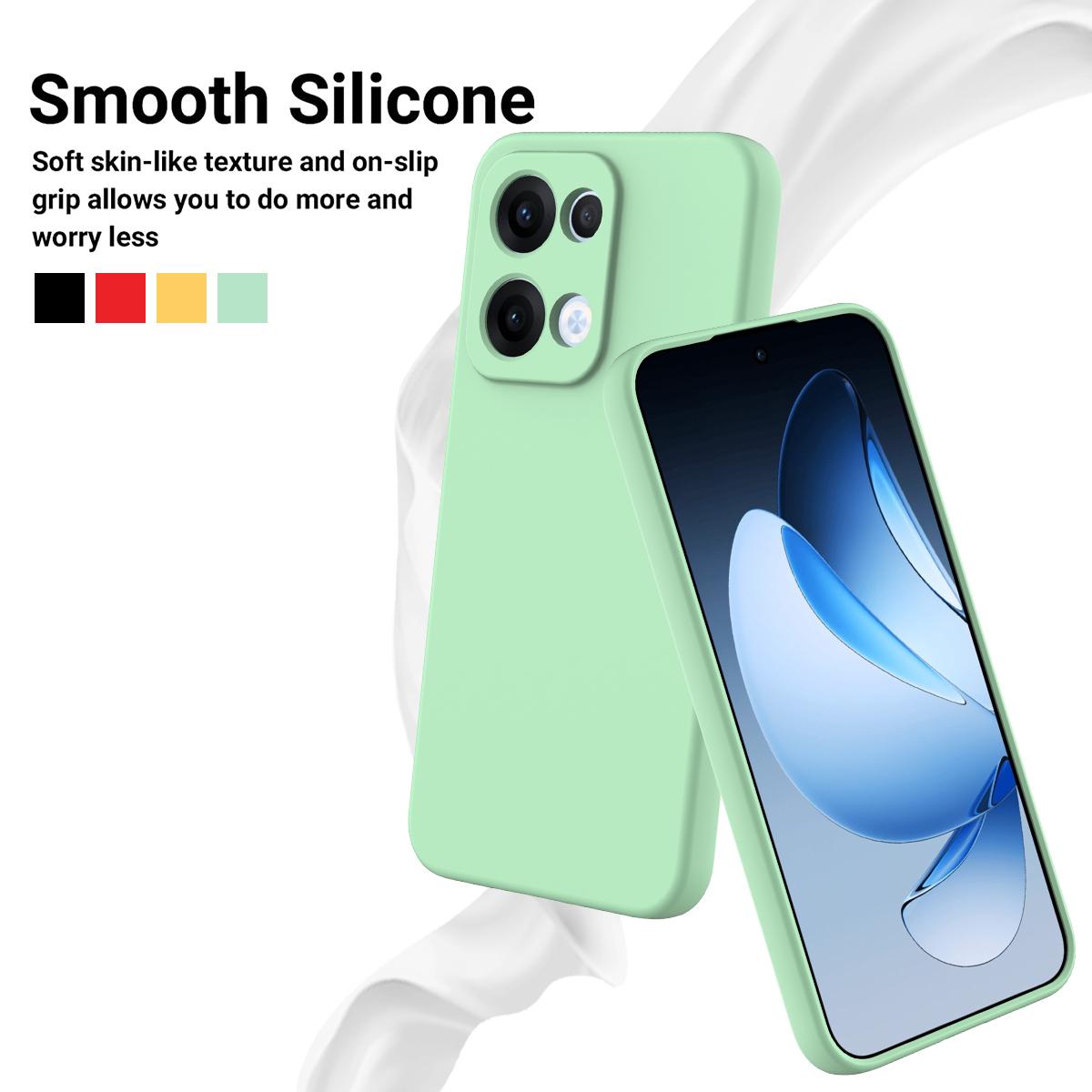 For-OPPO-Reno13-5G-Global-Solid-Color-Liquid-Silicone-Dropproof-Full-Coverage-Phone-Case(Green)