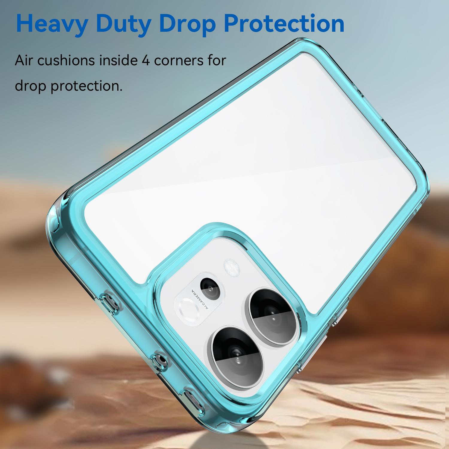 For-OPPO-Reno14-Global-Colorful-Series-Acrylic-Hybrid-TPU-Phone-Case(Transparent-Blue)