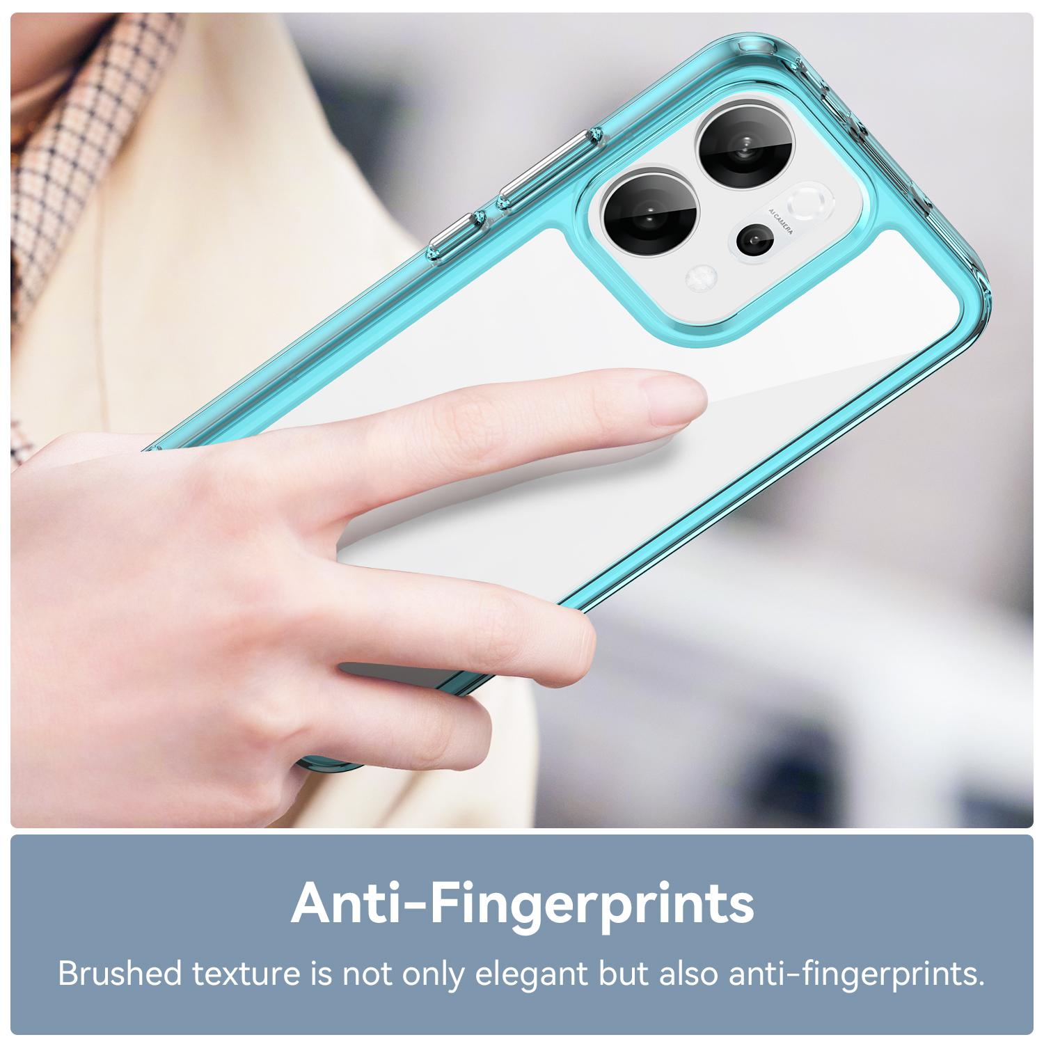 For-OPPO-Reno14-Global-Colorful-Series-Acrylic-Hybrid-TPU-Phone-Case(Transparent-Blue)