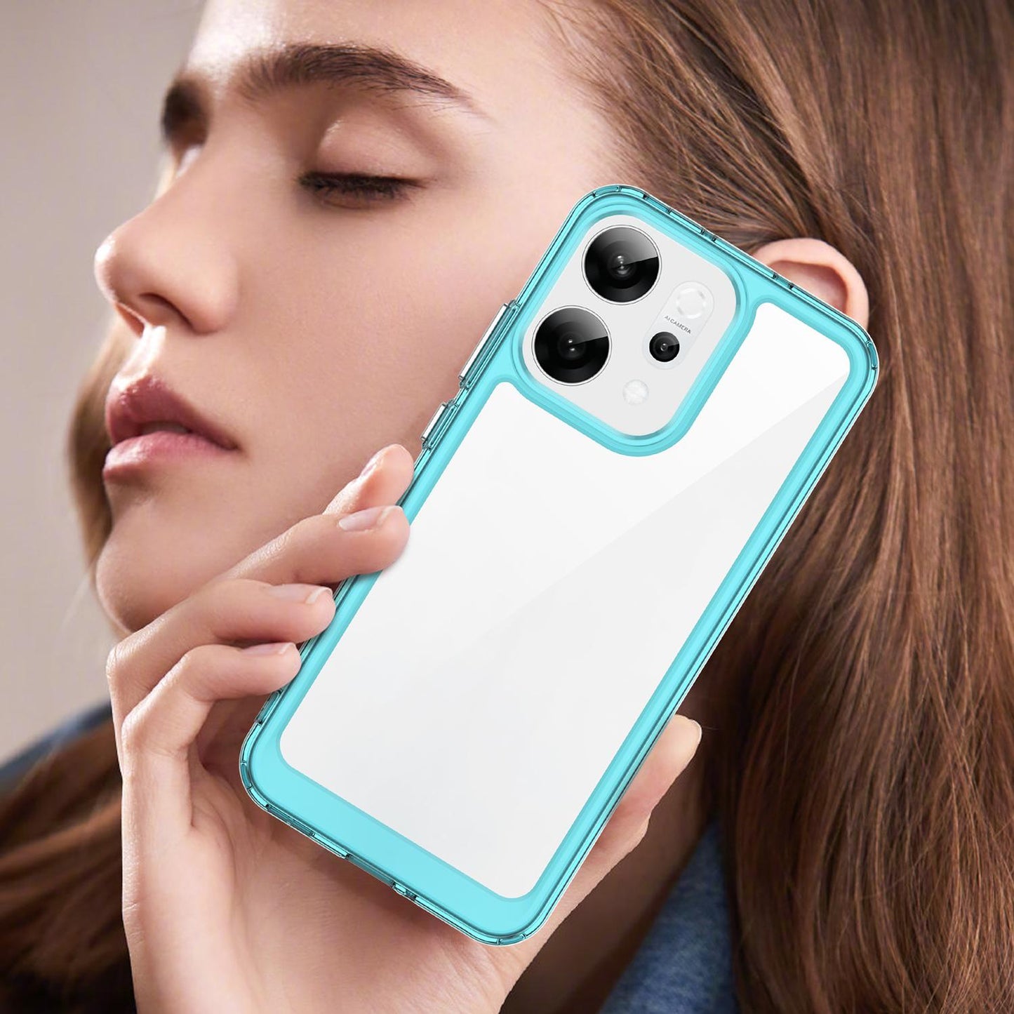 For-OPPO-Reno14-Global-Colorful-Series-Acrylic-Hybrid-TPU-Phone-Case(Transparent-Blue)