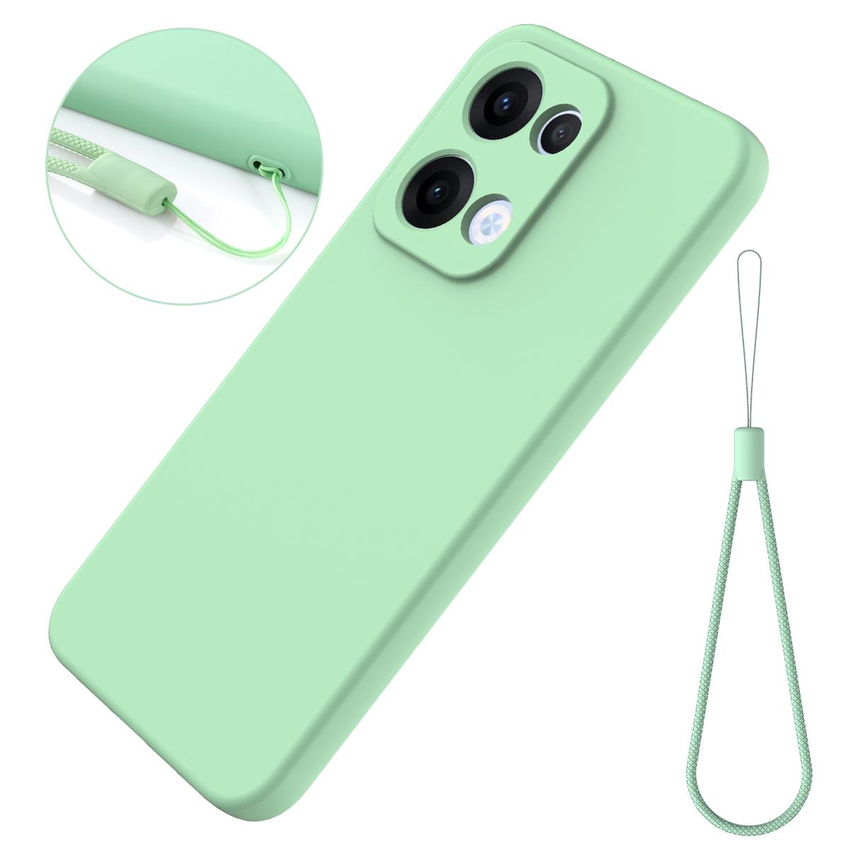 For-OPPO-Reno13-5G-Global-Solid-Color-Liquid-Silicone-Dropproof-Full-Coverage-Phone-Case(Green)