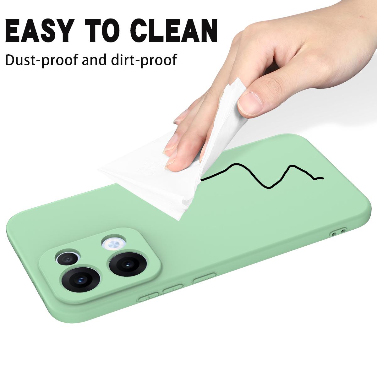 For-OPPO-Reno13-5G-Global-Solid-Color-Liquid-Silicone-Dropproof-Full-Coverage-Phone-Case(Green)