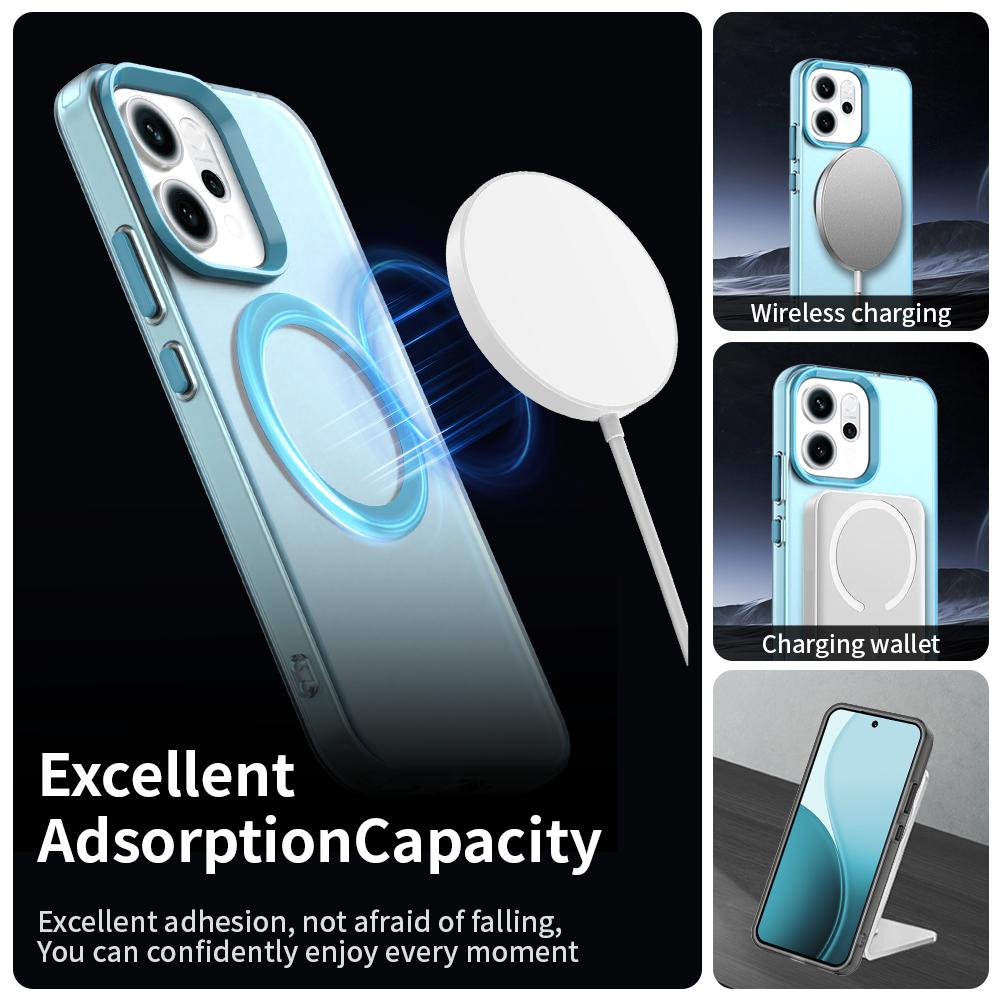 For-OPPO-Reno14-Global-Candy-Magsafe-PC-Hybrid-TPU-Phone-Case(Blue)