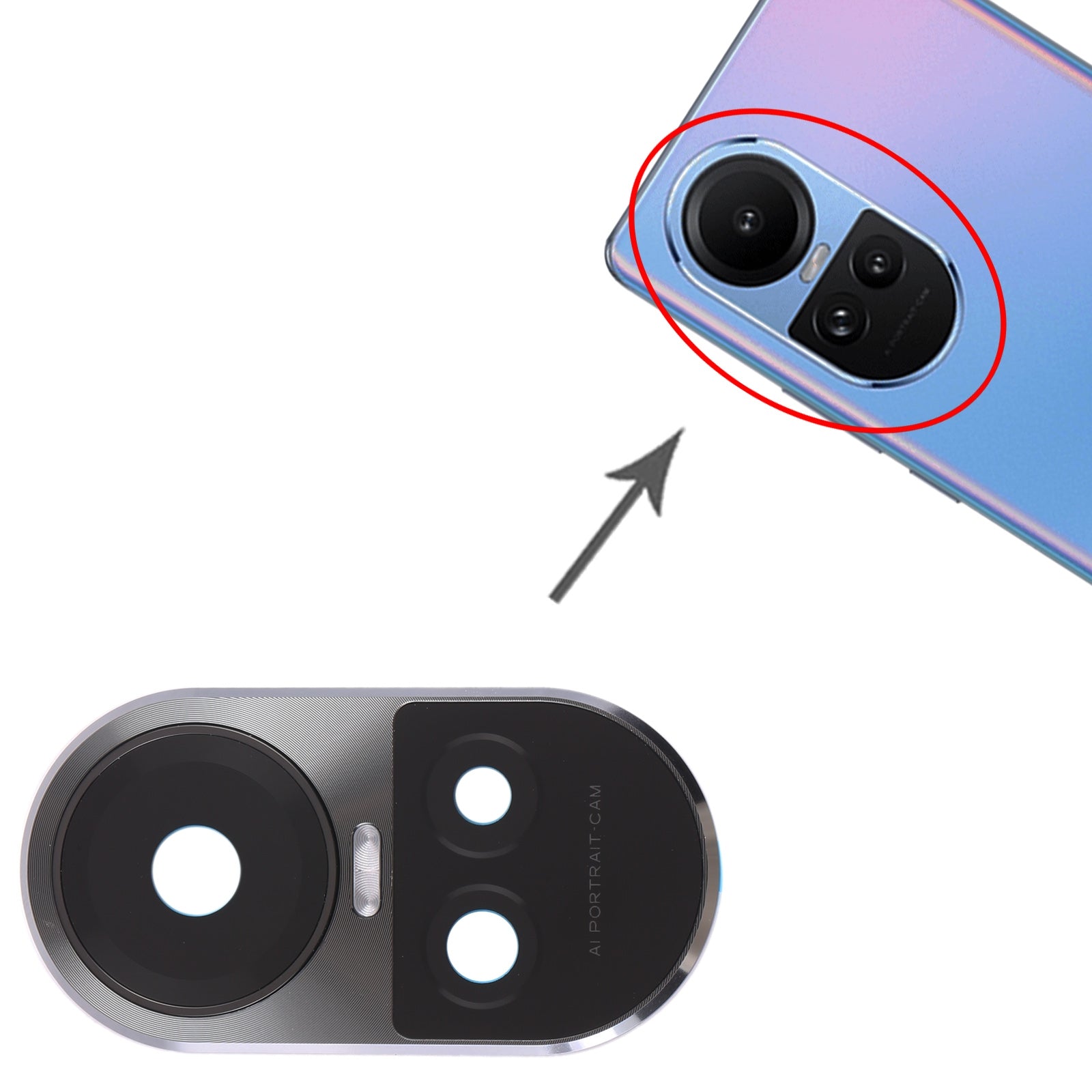 For-OPPO-Reno10-Global-Original-Camera-Lens-Cover-(Grey)