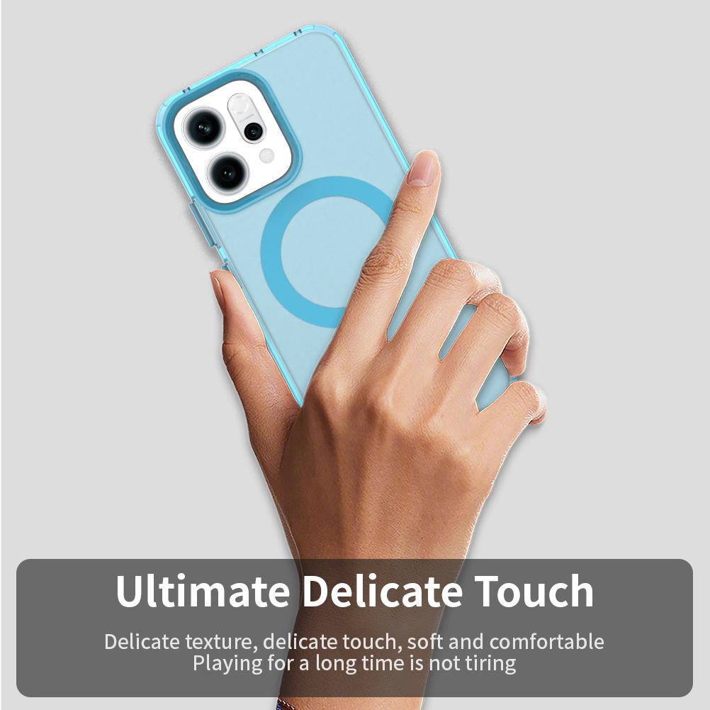 For-OPPO-Reno14-Global-Candy-Magsafe-PC-Hybrid-TPU-Phone-Case(Blue)