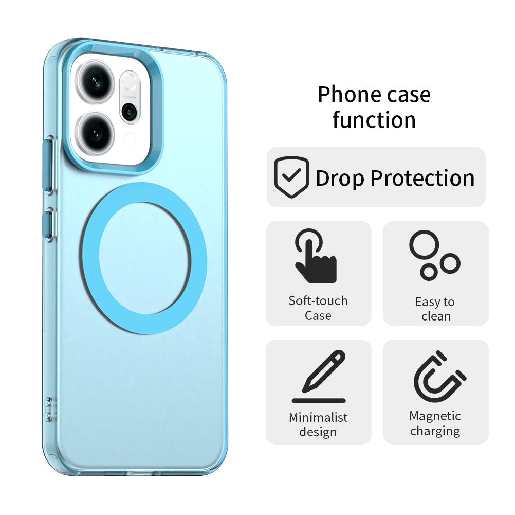 For-OPPO-Reno14-Global-Candy-Magsafe-PC-Hybrid-TPU-Phone-Case(Blue)