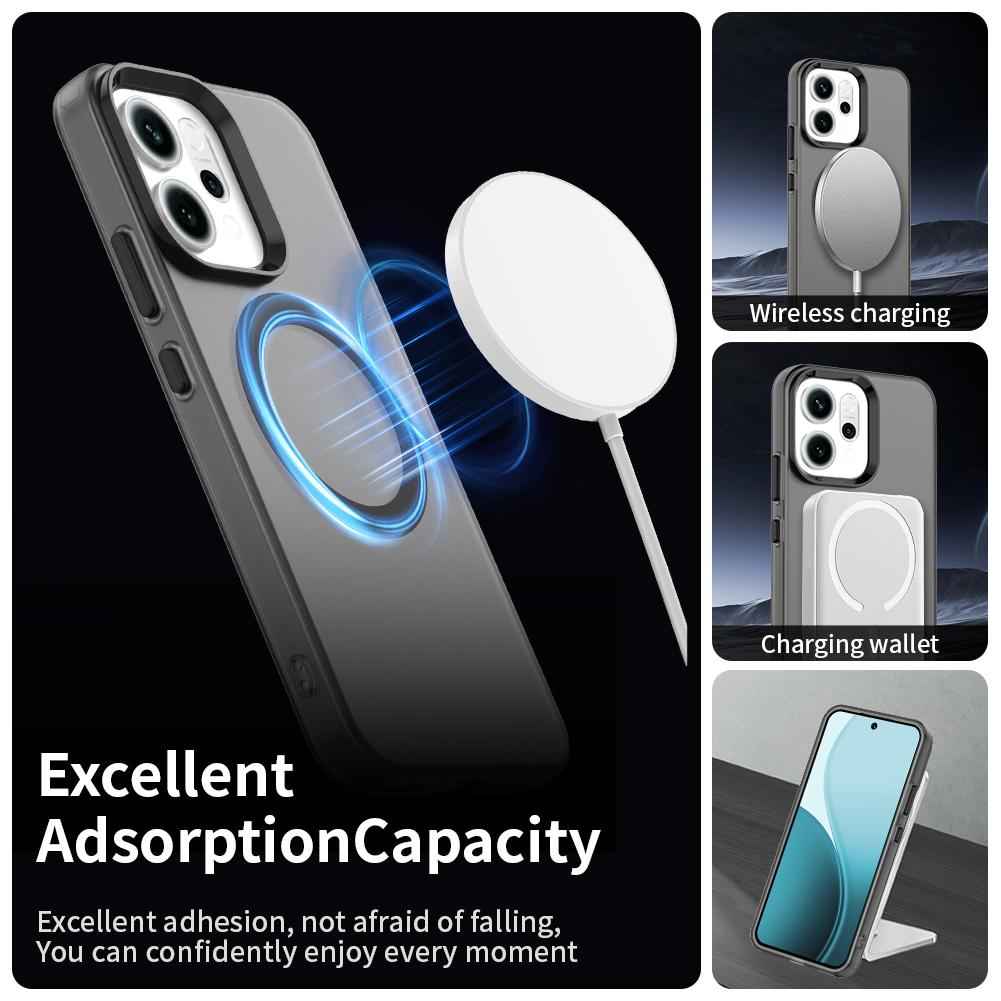 For-OPPO-Reno14-Global-Candy-Magsafe-PC-Hybrid-TPU-Phone-Case(Black)