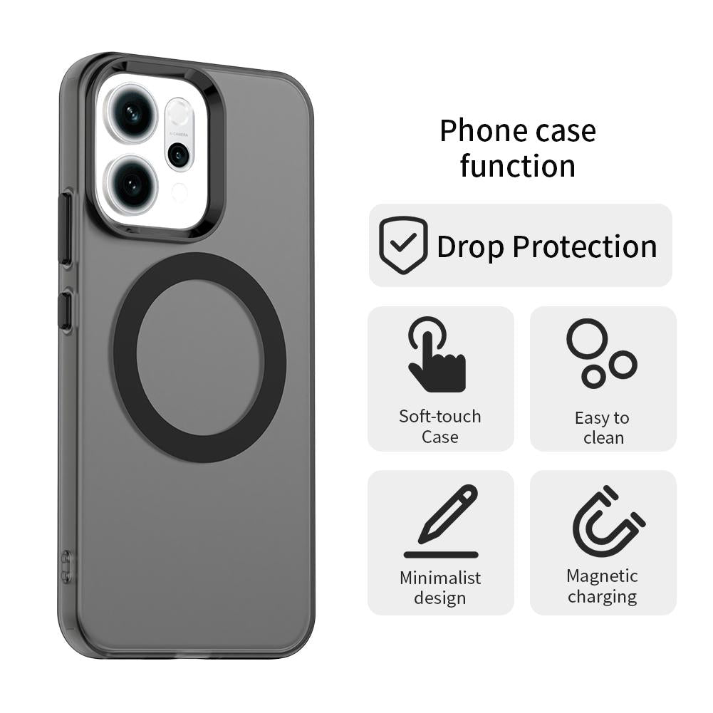 For-OPPO-Reno14-Global-Candy-Magsafe-PC-Hybrid-TPU-Phone-Case(Black)