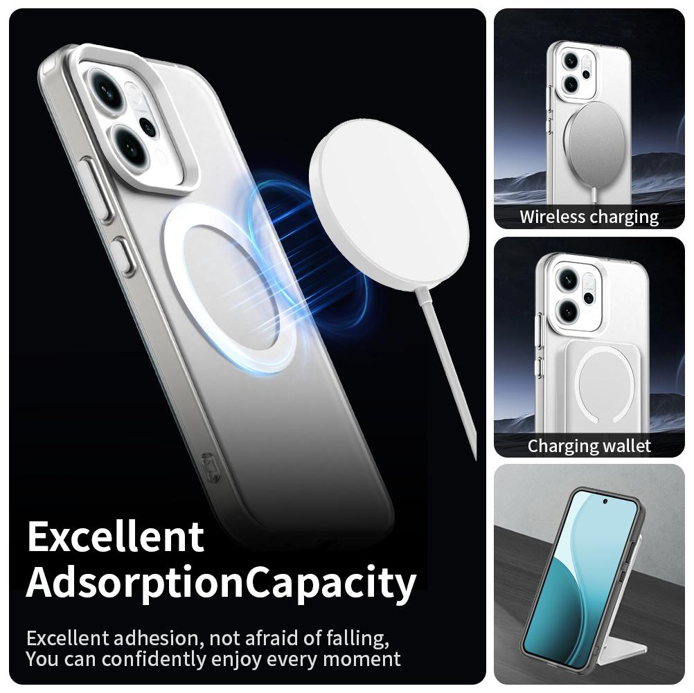 For-OPPO-Reno14-Global-Candy-Magsafe-PC-Hybrid-TPU-Phone-Case(White)