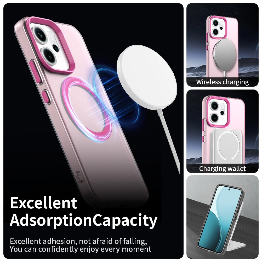 For-OPPO-Reno14-Global-Candy-Magsafe-PC-Hybrid-TPU-Phone-Case(Red)