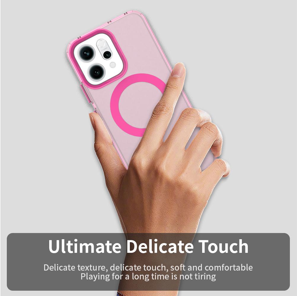 For-OPPO-Reno14-Global-Candy-Magsafe-PC-Hybrid-TPU-Phone-Case(Red)