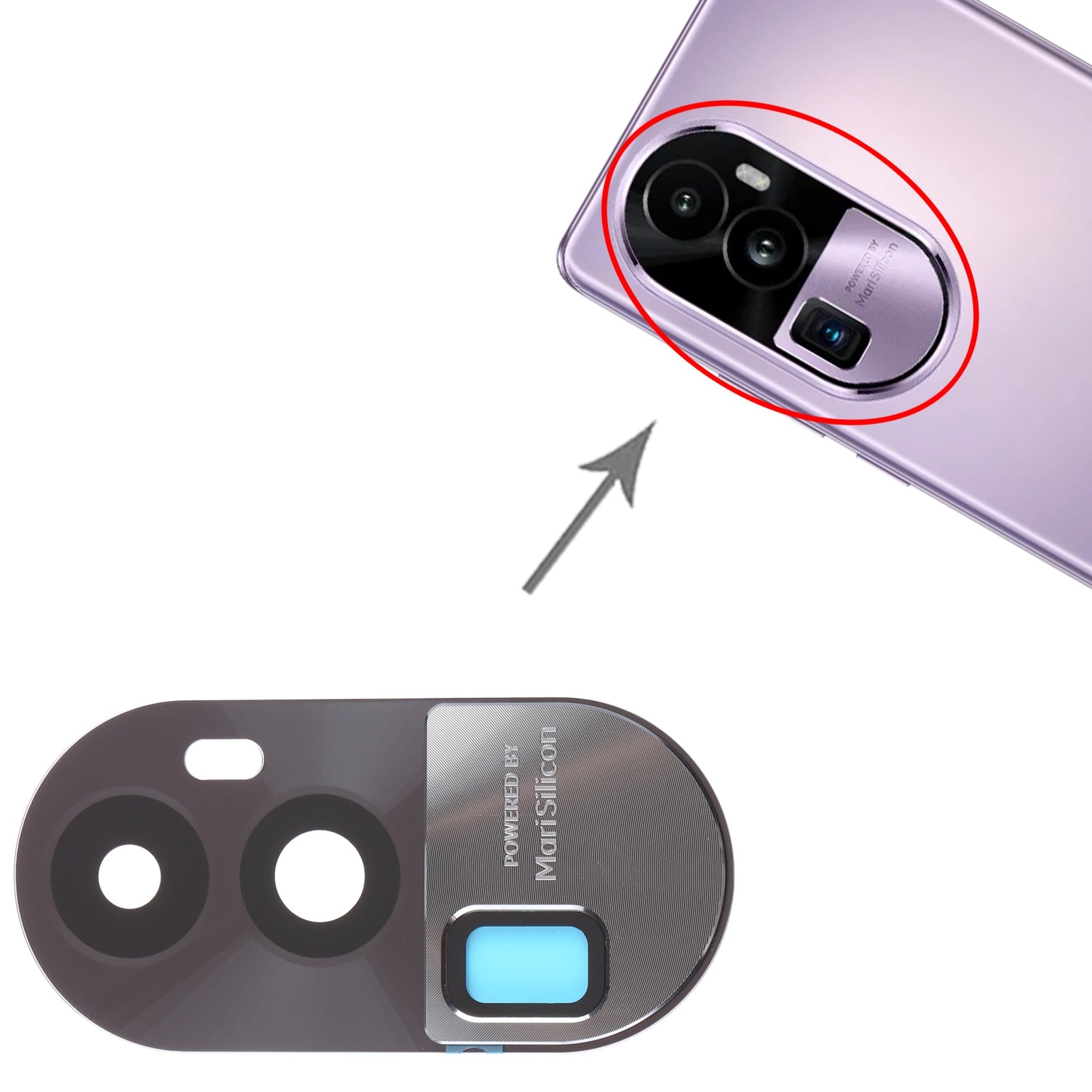 For-OPPO-Reno10-Pro+-Original-Camera-Lens-Cover-(Black)
