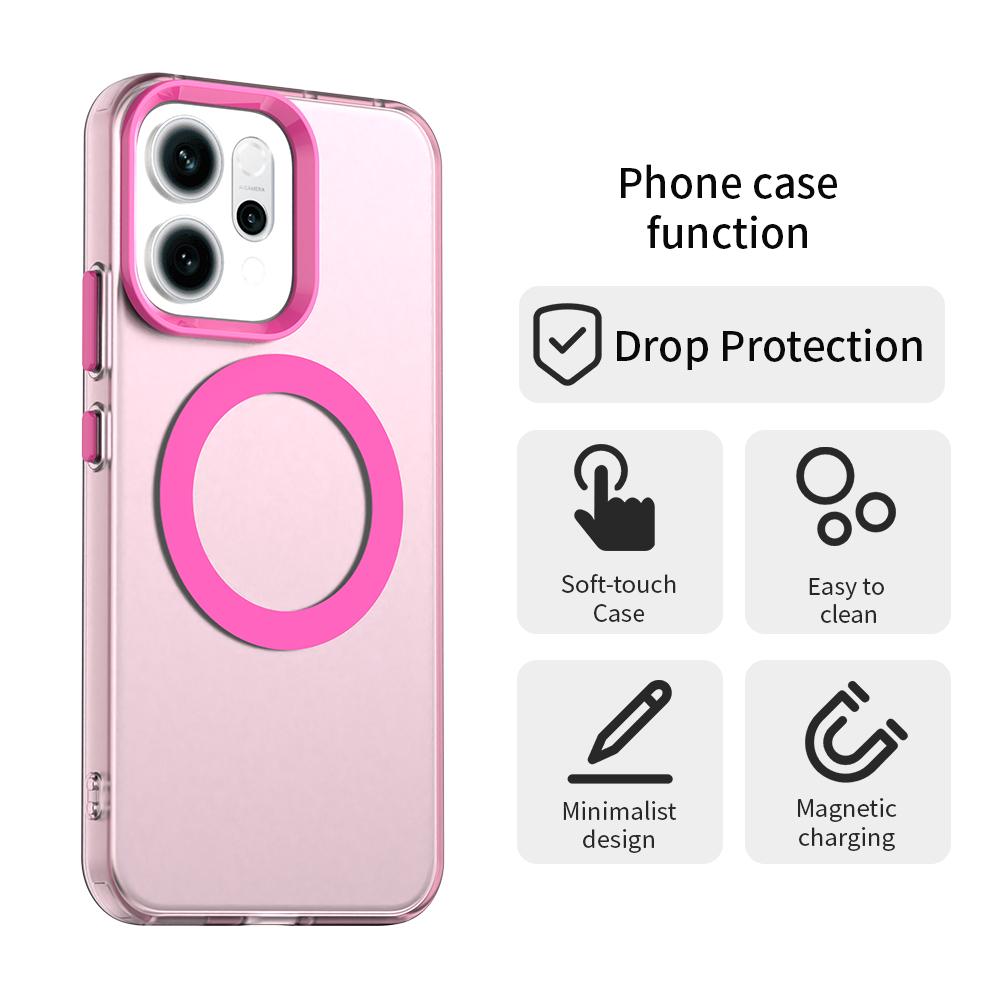 For-OPPO-Reno14-Global-Candy-Magsafe-PC-Hybrid-TPU-Phone-Case(Red)