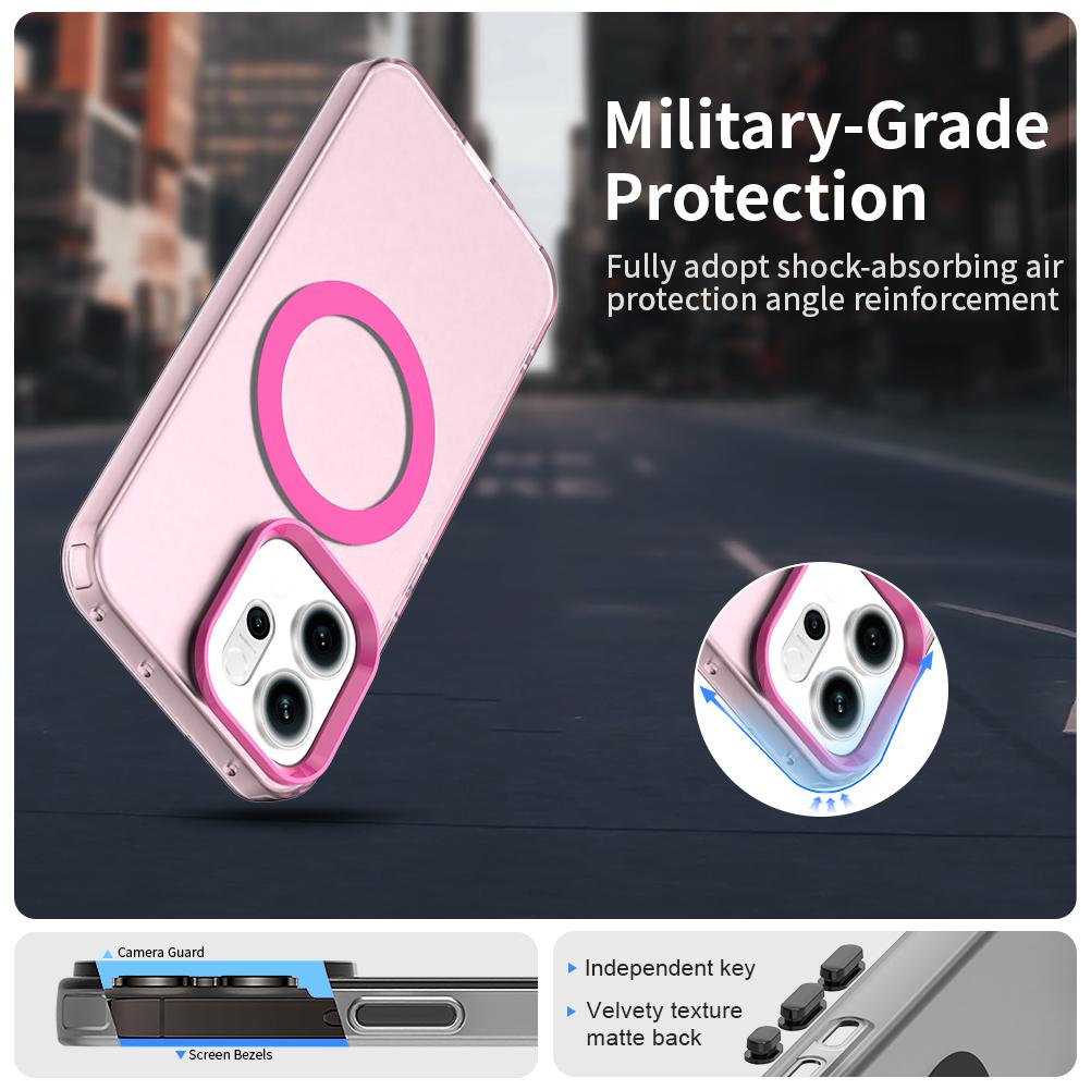 For-OPPO-Reno14-Global-Candy-Magsafe-PC-Hybrid-TPU-Phone-Case(Red)
