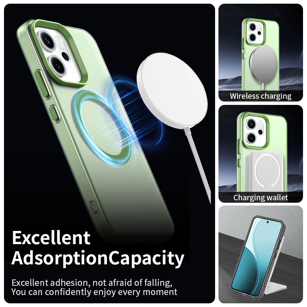 For-OPPO-Reno14-Global-Candy-Magsafe-PC-Hybrid-TPU-Phone-Case(Green)