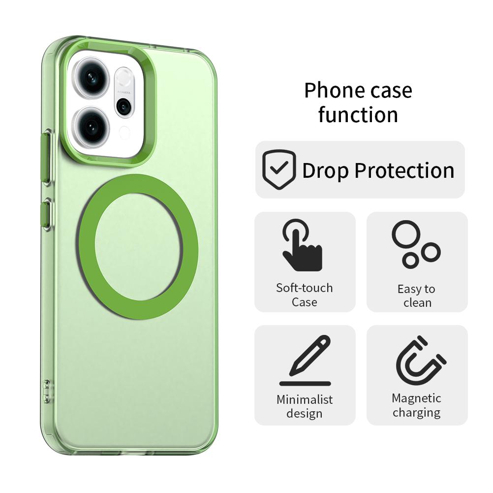 For-OPPO-Reno14-Global-Candy-Magsafe-PC-Hybrid-TPU-Phone-Case(Green)