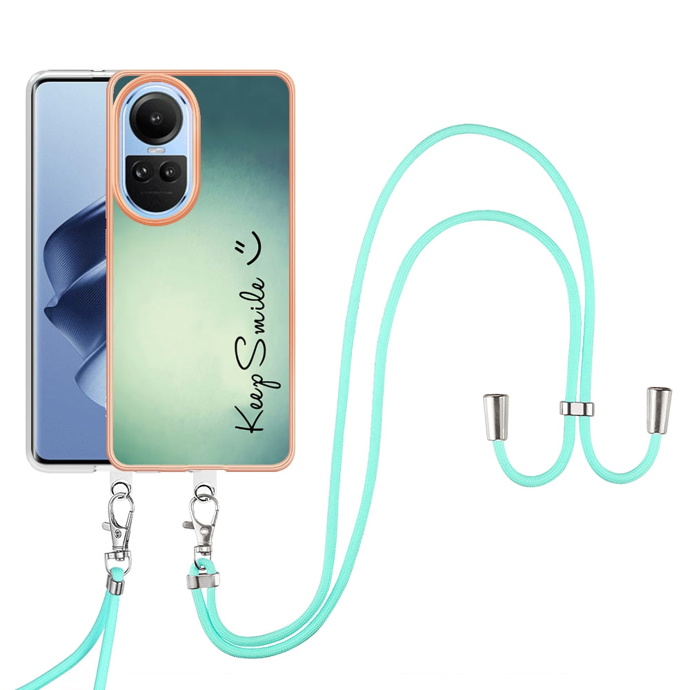 For-OPPO-Reno10-5G-Global-Electroplating-Dual-side-IMD-Phone-Case-with-Lanyard(Smile)