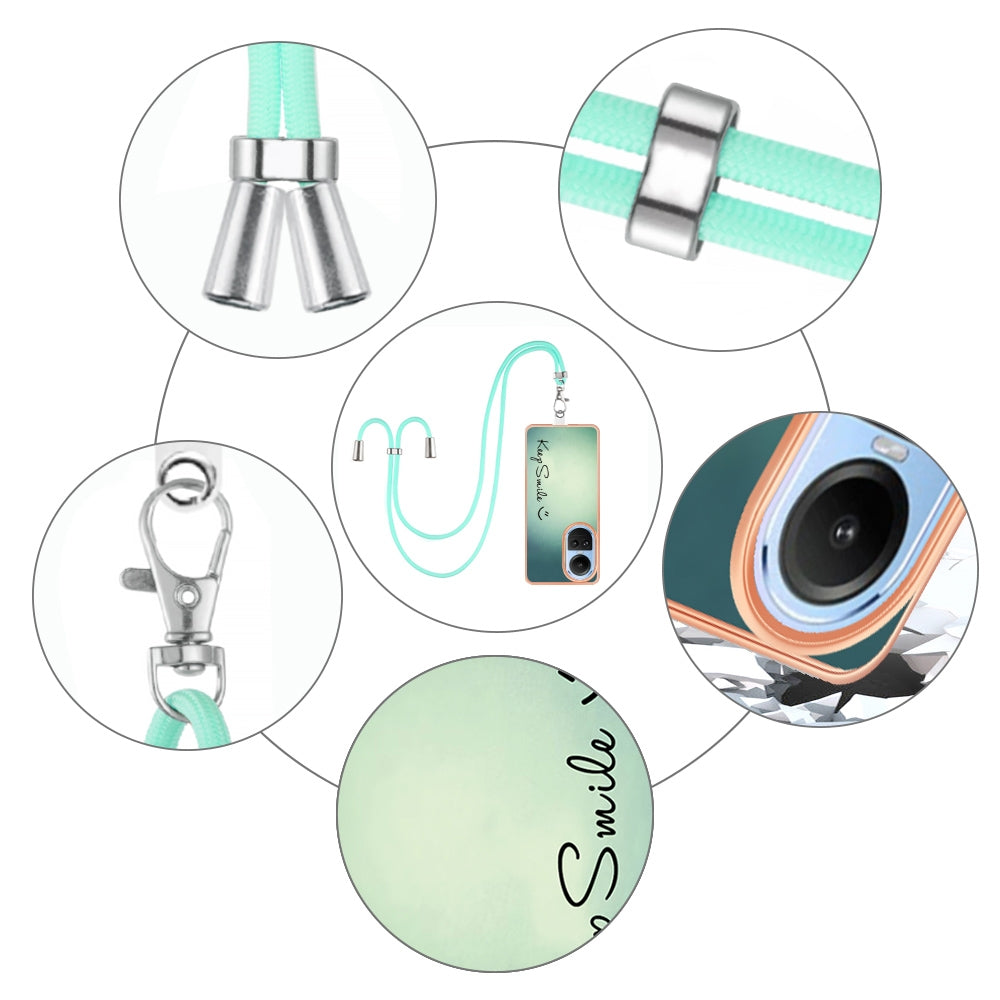For-OPPO-Reno10-5G-Global-Electroplating-Dual-side-IMD-Phone-Case-with-Lanyard(Smile)