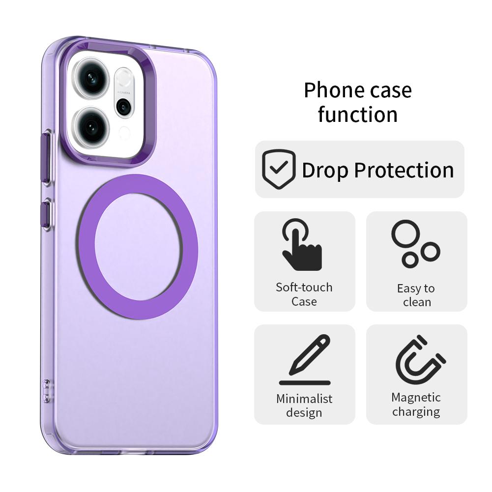 For-OPPO-Reno14-Global-Candy-Magsafe-PC-Hybrid-TPU-Phone-Case(Purple)