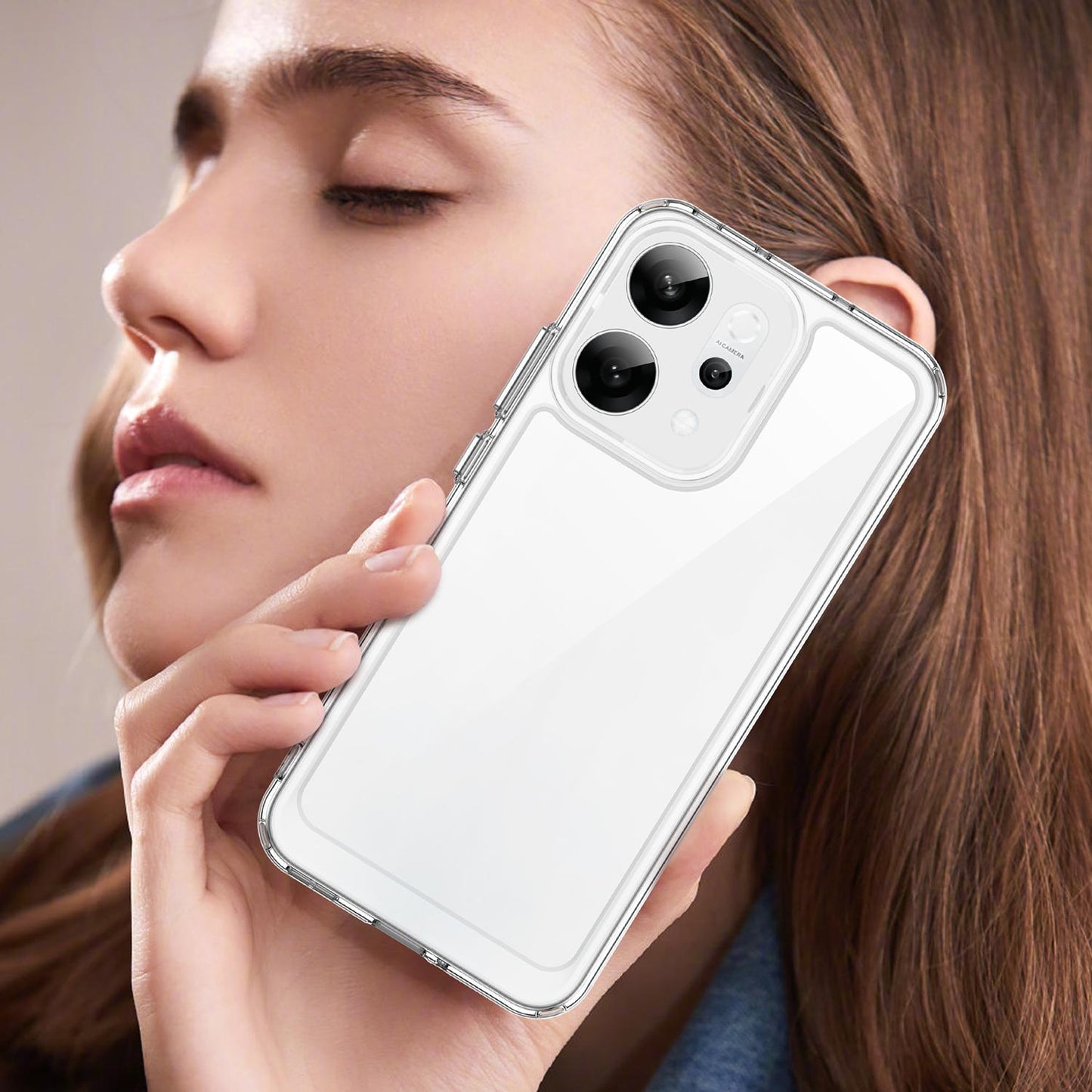 For-OPPO-Reno14-Global-Colorful-Series-Acrylic-Hybrid-TPU-Phone-Case(Transparent)