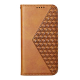 For-OPPO-Reno12-F-4G-/-5G-/-F27-India-Cubic-Grid-Calf-Texture-Magnetic-Leather-Phone-Case(Yellow)