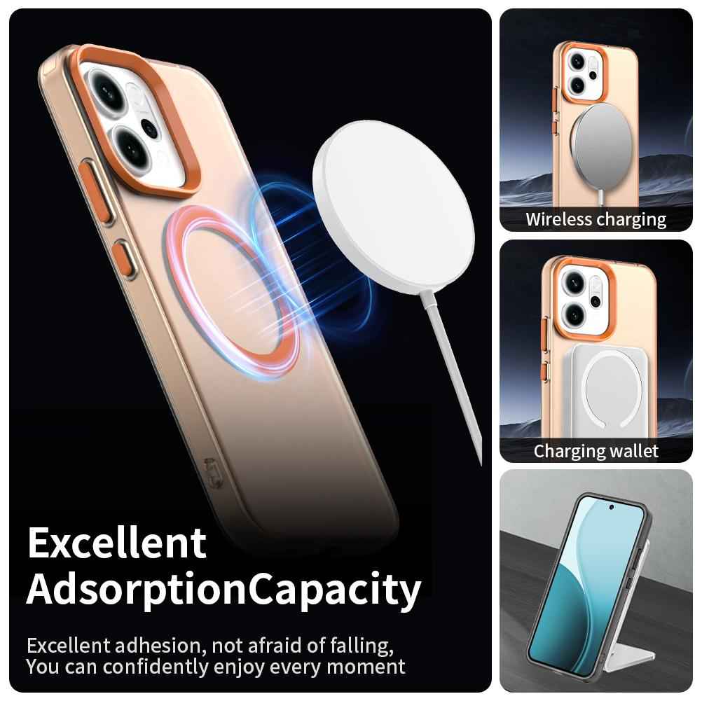 For-OPPO-Reno14-Global-Candy-Magsafe-PC-Hybrid-TPU-Phone-Case(Orange)