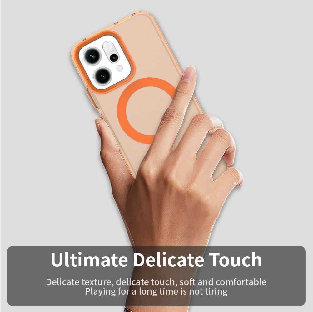 For-OPPO-Reno14-Global-Candy-Magsafe-PC-Hybrid-TPU-Phone-Case(Orange)