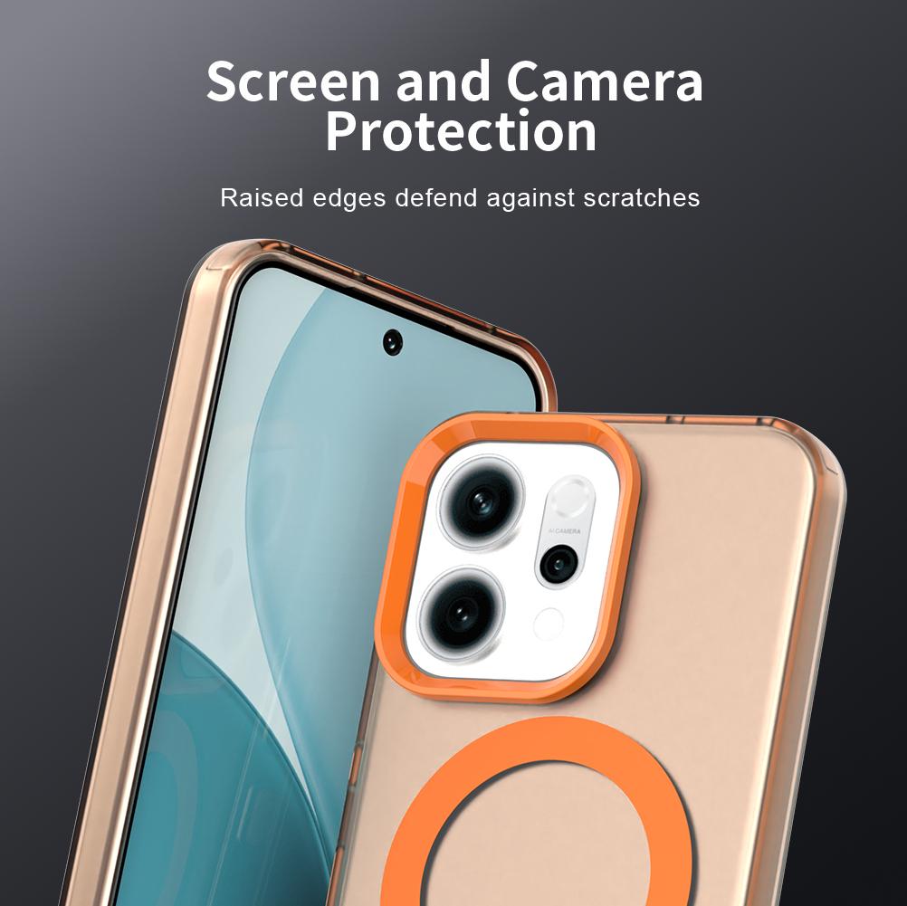For-OPPO-Reno14-Global-Candy-Magsafe-PC-Hybrid-TPU-Phone-Case(Orange)
