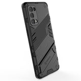 For-OPPO-Reno5-Pro-Punk-Armor-2-in-1-PC-+-TPU-Shockproof-Case-with-Invisible-Holder(Black)