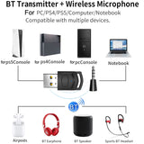 For-PS4-/-PS5-/-PC-HS-PS5101-Bluetooth-5.0-Adapter-Audio-Receiver-Wireless-Headset-Transmitter(Black)