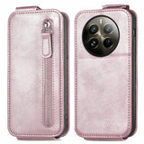 For-Realme-12-Pro-Zipper-Wallet-Vertical-Flip-Leather-Phone-Case(Pink)