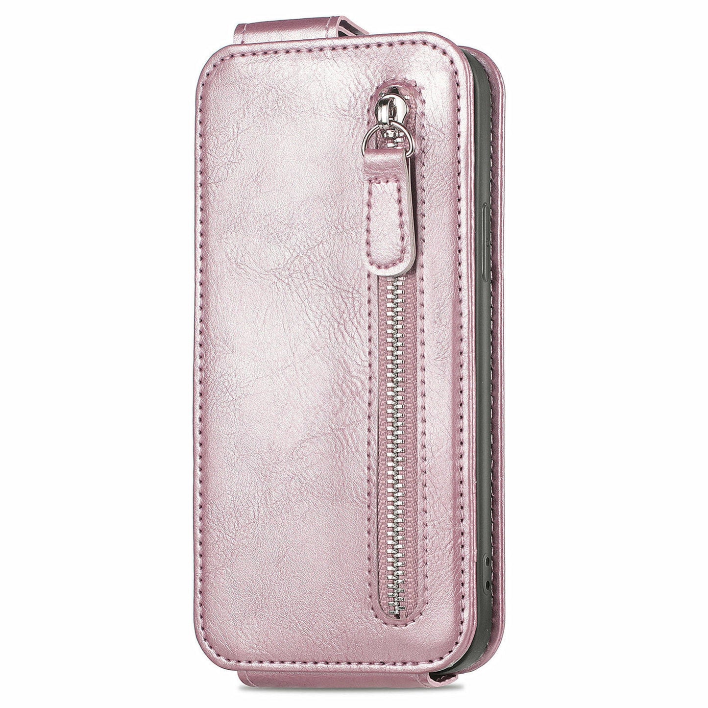 For-Realme-12-Pro-Zipper-Wallet-Vertical-Flip-Leather-Phone-Case(Pink)