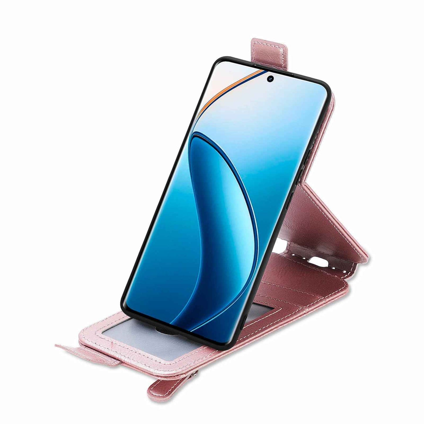 For-Realme-12-Pro-Zipper-Wallet-Vertical-Flip-Leather-Phone-Case(Pink)